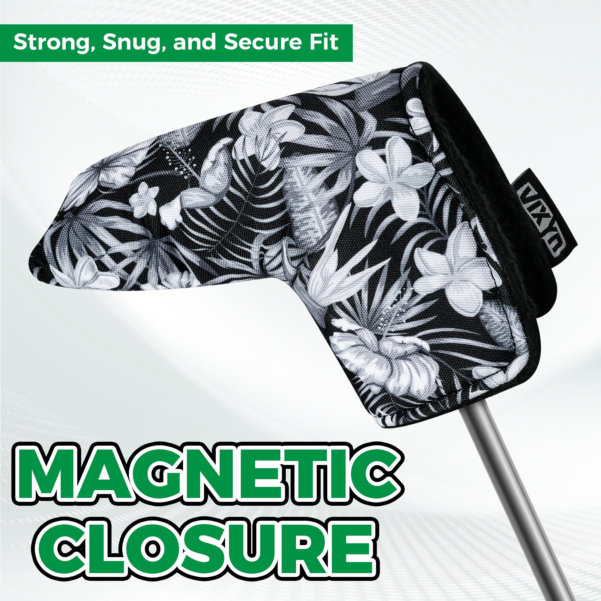 Black Floral Blade Putter Cover