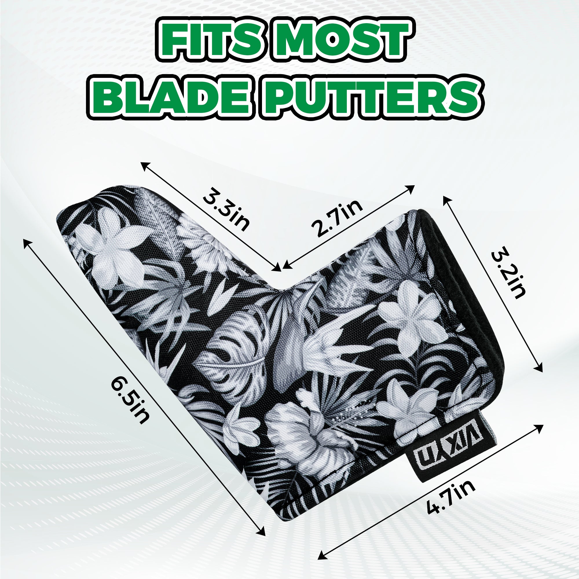 Black Floral Blade Putter Cover