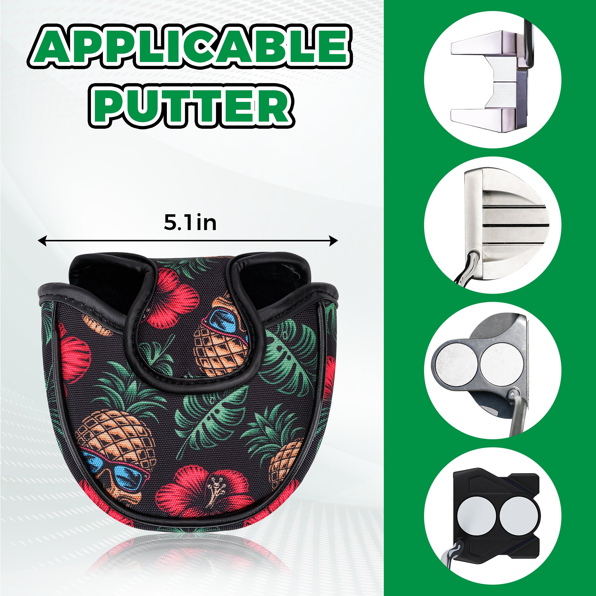 Pineapple Skull Mallet Putter Cover